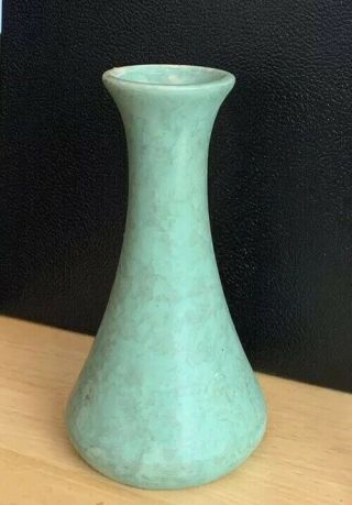 Vintage Brush McCoy Green Vellum Glaze Arts and Crafts Vase 1920 Shape 064. 2