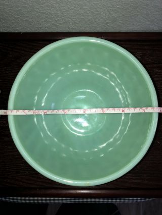 Vintage 8” Fire King Swirl Spiral Pattern Green Jadeite Milk Glass Mixing Bowl 5