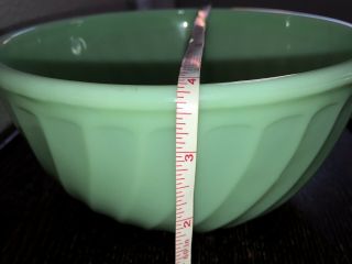Vintage 8” Fire King Swirl Spiral Pattern Green Jadeite Milk Glass Mixing Bowl 6