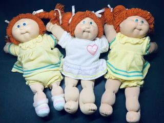 Vintage Cabbage Patch Doll Jesmar Coleco Red Head With Freckles Green,  Blue Eyes