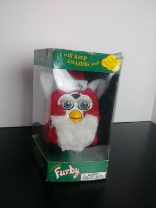 Vintage 1999 Tiger Electronics Furby Special Edition Santa Red White Christmas W