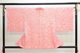Vintage Silk Kimono Jacket:fully Shibori Pink Tree Peony@yl09