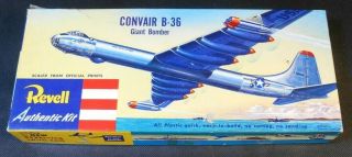 Vintage Revell Convair B - 36 Giant Bomber Plastic Model Kit