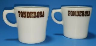 Vintage Pyrex Ponderosa Mugs Coffee Cups - Set Of 2 Restaurant Ware Milk Glass