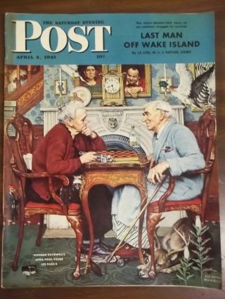 Vintage Saturday Evening Post April 3,  1943 Norman Rockwell " April Fools " Cover