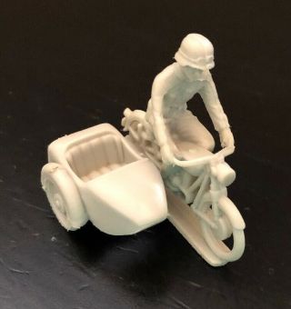 Marx Vintage Battleground Playset Light Gray German Motorcycle And Side Car