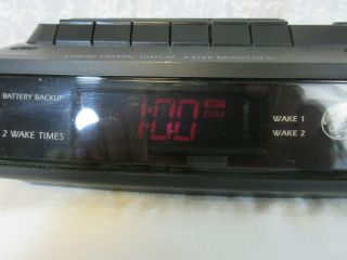 Vtg GE General Electric Wood Grain FM AM Clock Radio Cassette Recorder 7 - 4966A 5