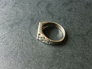 Men ' s Vintage Sterling Silver Nugget Ring Brutalist Modernist Size 12.  5 Sgnd 404 2