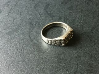 Men ' s Vintage Sterling Silver Nugget Ring Brutalist Modernist Size 12.  5 Sgnd 404 4