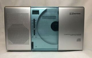 Emerson Vintage Portable Am/fm Radio Cd Player Silver Pd5098,  N W Cord