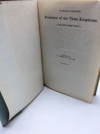 C H Brewitt - Taylor / Romance Of The Three Kingdoms 1960 Volumes 1 & 2 2