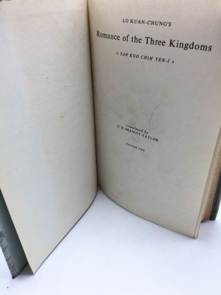 C H Brewitt - Taylor / Romance Of The Three Kingdoms 1960 Volumes 1 & 2 3