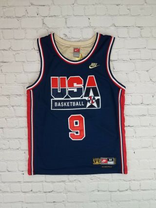 Retro 90s Vintage Michael Jordan Nike Usa Olympic Dream Team Jersey Youth M Gold