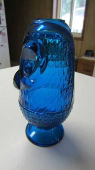 Vintage Viking Blue Glass Owl Fairy Lamp,  2 Piece 2