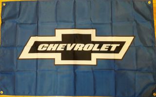 Chevy Flag Garage Man Cave Vintage Banner Bowtie Blue 5x3 Feet