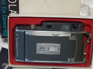 Vintage Polaroid 900 Electric Eye Land Camera With Case Flash & Manuals