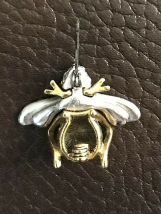 Vintage Signed Liz Claiborne Gold and Silver Bumble Bee Pin Brooch 3