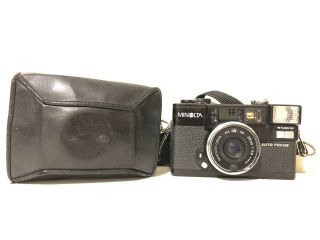 Vintage Minolta Hi - Matic Af2 35mm Camera Japan 38mm F2.  8 Lens,  Case Film