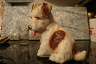 Vintage Plaster Chalkware Dog Figurine 8 " Tall