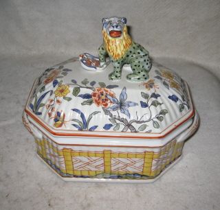 Vintage Tureen Hand Painted In France For Tiffany And Co 9.  5 X 9 X 6.  5”