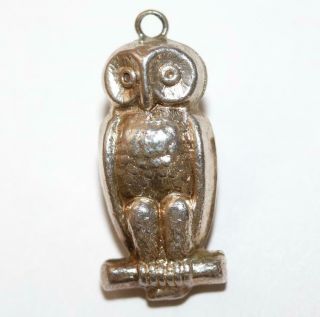 Bubo The Owl Sterling Silver 925 Vintage Bracelet Charm 1.  1g