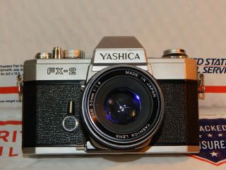 Vintage Yashica Fx - 2 35mm Camera Made In Japan With 50mm Lens
