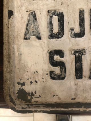 Vintage Official Auto Lamp Adjusting Station Road Sign 15“ X 15“ 3