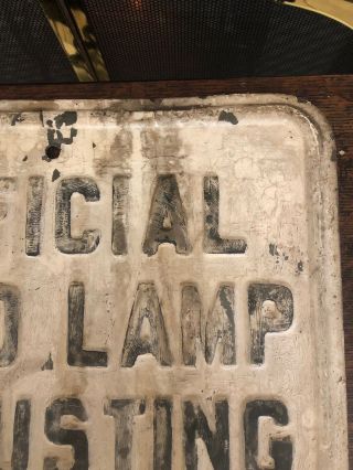Vintage Official Auto Lamp Adjusting Station Road Sign 15“ X 15“ 5