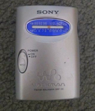 Sony Srf - 59 Vintage Walkman Personal Am/fm Stereo Radio With Belt Clip