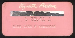 Vintage Elizabeth Arden Princess Size Merchant Credit Card