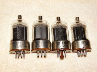 4 X 6146 Rca Tubes Black Plate Very Strong Matched Bogey Quad Read
