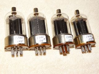 4 x 6146 RCA Tubes Black Plate Very Strong Matched Bogey Quad READ 3