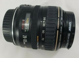 Vintage Canon EF 28 - 105mm 1:3.  5 - 4.  5 Ultrasonic Zoom Lens EUC w/ UV Protector 2