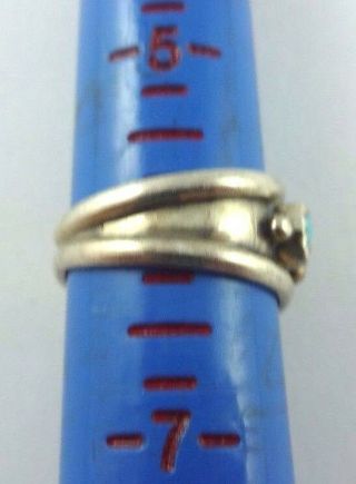 Estate Vintage Native American Style.  925 Sterling Silver Turquoise Ring Size 6 5