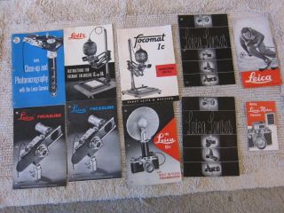 Vintage Leitz & Leica Brochures,  Catalogs,  And Instructions.
