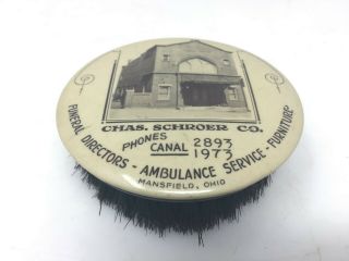 Vintage Funeral Home Clothing Shoe Brush Mansfield Schroer Mortician Mortuary