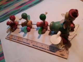 Vintage Fisher Price Wooden Toy Duck Pull - - Circa 1950 