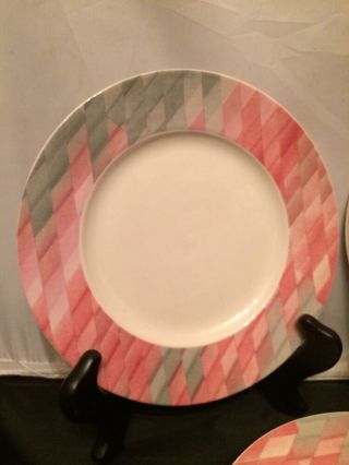 Vintage Set of 4 VILLEROY & BOCH china COLLAGE pattern Bread Plates 6 3/4 