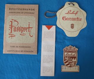 Linhof Passport,  Besitzurkunde Certificate Of Ownership - Vintage