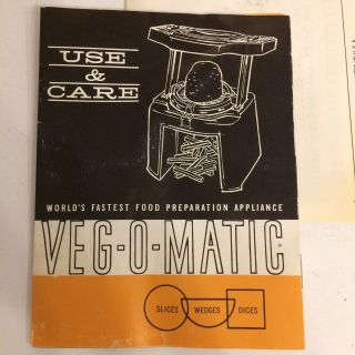 VINTAGE VEG - O - MATIC SLICER CHOPPER FOOD PREPARER Vintage 1961 2
