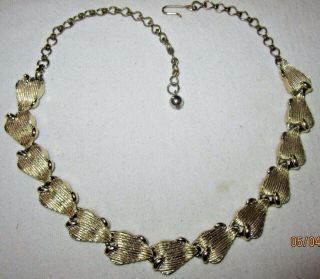 Vtg Exotic Etched Decorated Ornate Gold - Tone Luxury Choker Style Estate Necklace