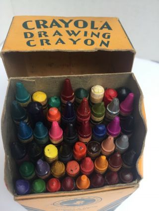 vtg Crayola 48 Box crayons Binney & Smith York Gold Medal Crayon 2