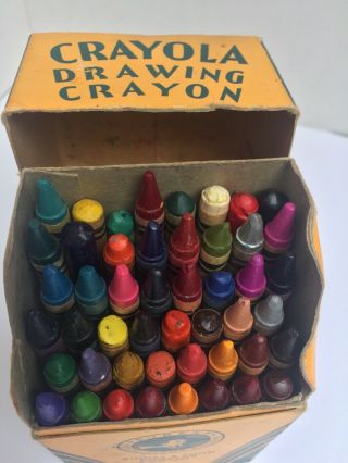 vtg Crayola 48 Box crayons Binney & Smith York Gold Medal Crayon 3