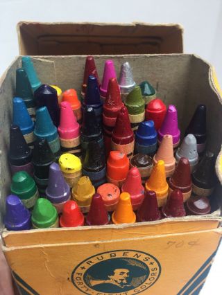 vtg Crayola 48 Box crayons Binney & Smith York Gold Medal Crayon 5