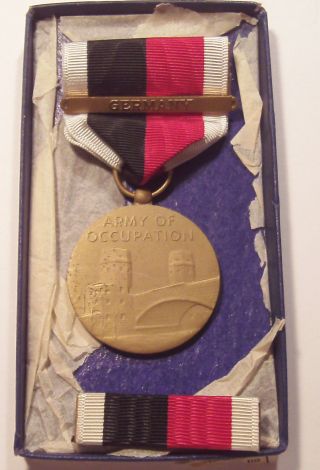 Vintage Ww Ii Army Of Occupation Medal Germany Bar Set