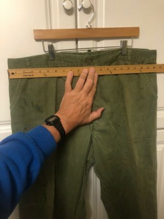 Vtg Wwii 13 Star Button Hbt Trousers Cargo Pants Herringbone Twill Size 40x32