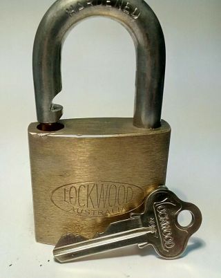 Vintage Lockwood 234 Padlock With 1 Key.  In (20)