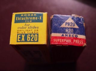 2 Rolls 620 Film Ansco Superpan & Kodak Ektachrome –x