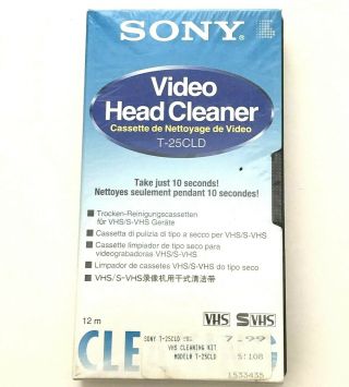 Sony Video Head Cleaner Vhs S - Vhs T25cld Vintage Made In Japan