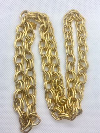 Anne Klein Chunky Multi Linked Chain Necklace Gold Plate Vintage Jewelry